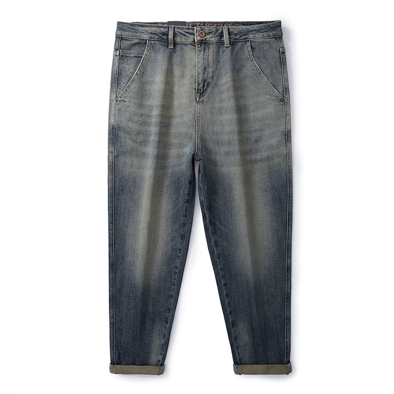 Stylische Distressed Straight Leg Jeans für Herren in Übergröße 