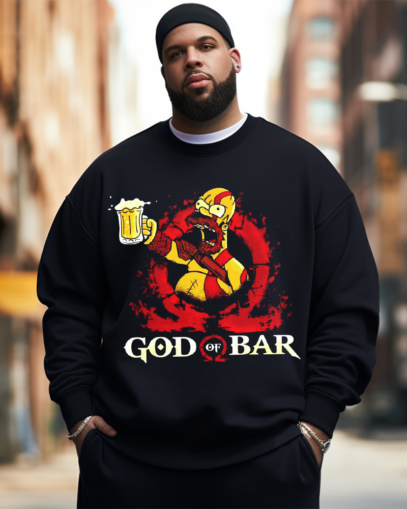 Men's God of Bar Plus Size Sweatshirts