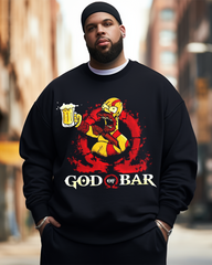 Men's God of Bar Plus Size Sweatshirts