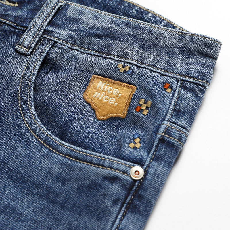 Lässige Jeans für Herren in Übergröße, Distressed-Jeans 