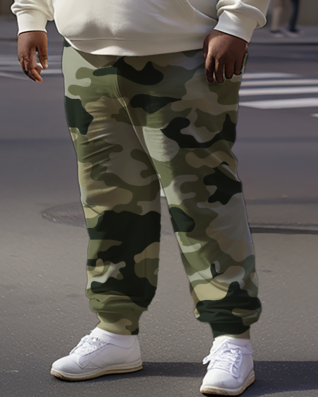 Sweat à capuche et pantalon camouflage grande taille pour homme