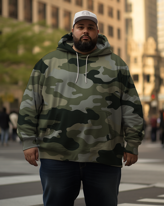 Sweat à capuche et pantalon camouflage grande taille pour homme