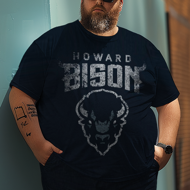 Men's Big Logo Howard University Plus Size T-Shirt Set, Men's Sports Style Suit