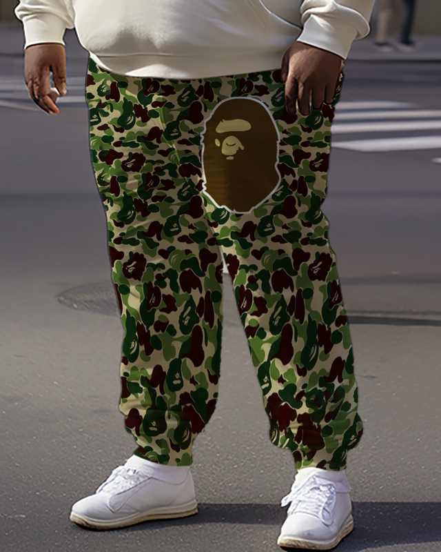 Men's Camo monkey Plus Size Hoodie&Pants