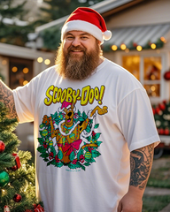 T-shirt à manches courtes Scooby Doo Christmas pour homme, grande taille