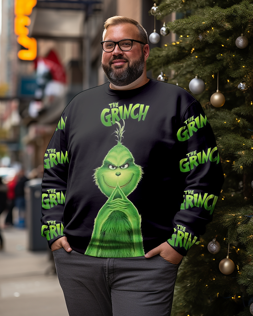 Sweat-shirts à imprimé Grinch pour hommes, grande taille 