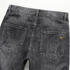 Plus Size Men's Embossed Casual Jeans,Spring Denim Pants