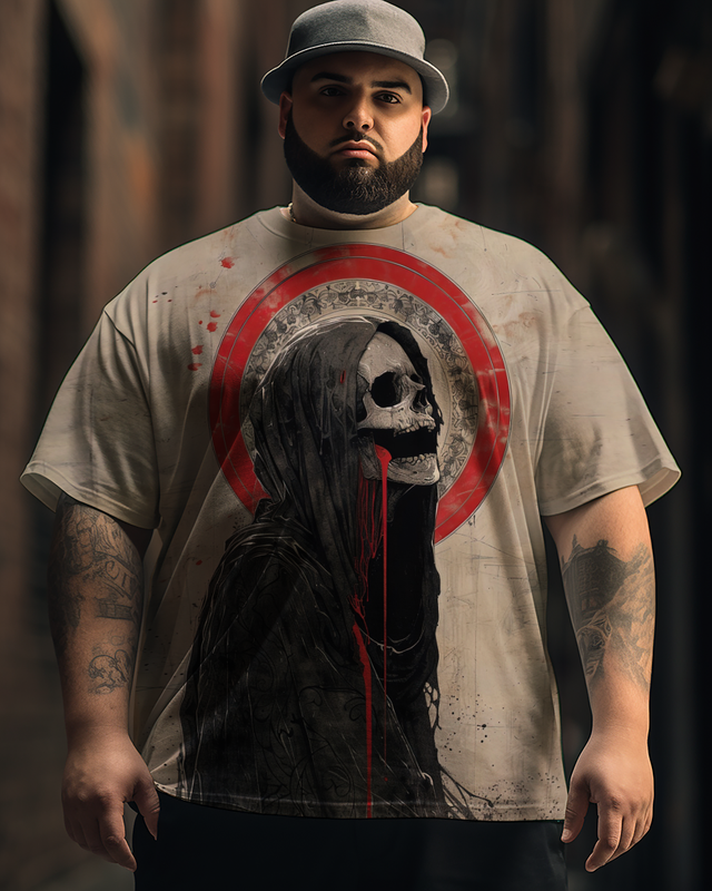 Men's  Bloody skull Plus Size Short Sleeve T-Shirt