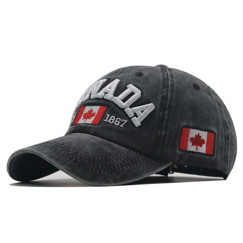 Casquette de baseball brodée avec feuille d'érable canadienne vintage