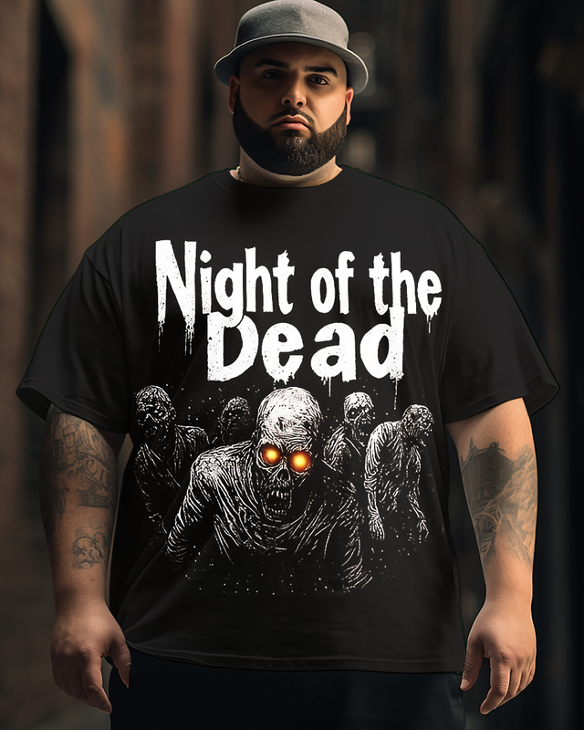 T-shirt à manches courtes grande taille pour homme NIGHT OF THE DEAD