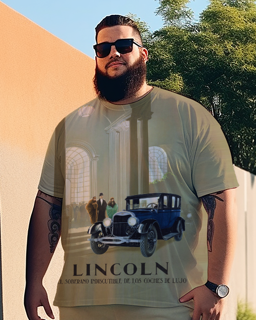 T-shirt et short Lincoln Touring grande taille pour homme 