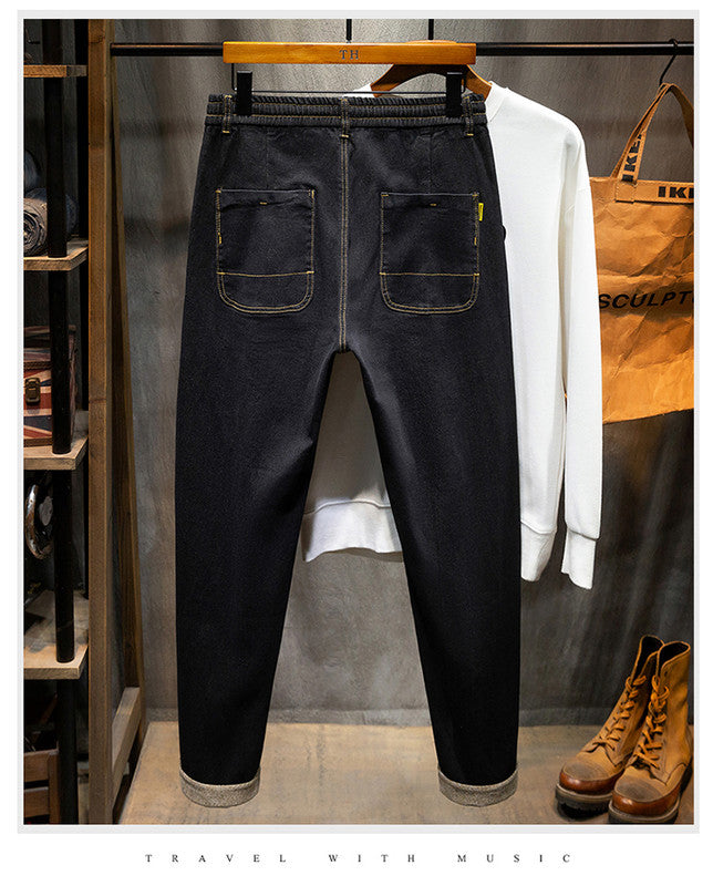 Jeans mit elastischer Taille für Herren in Übergröße, Stretch-Jeanshose 