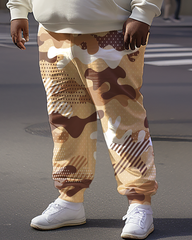 Sweat à capuche et pantalon camouflage tricolore pour homme grande taille