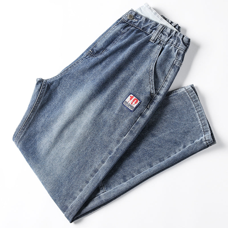 Lockere gerade Pops-Hose für Herren in Übergröße, Baggy-Jeans 