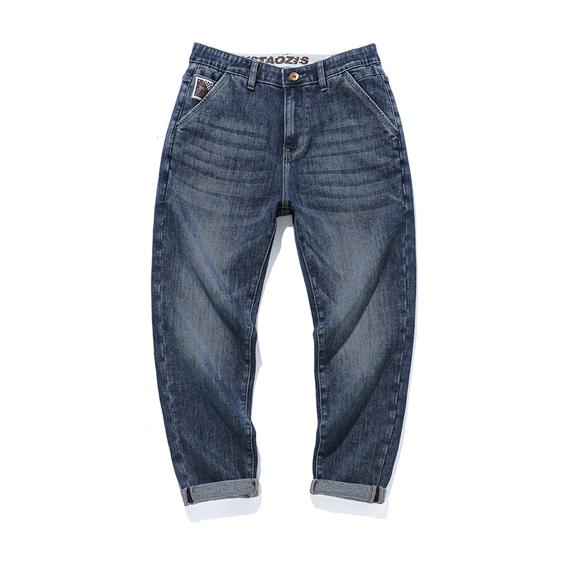 Gerade geschnittene Stretch-Jeans für Herren in Übergröße, Baggy-Stretch-Jeans 