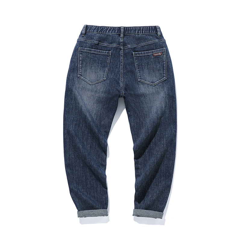 Gerade geschnittene Stretch-Jeans für Herren in Übergröße, Baggy-Stretch-Jeans 