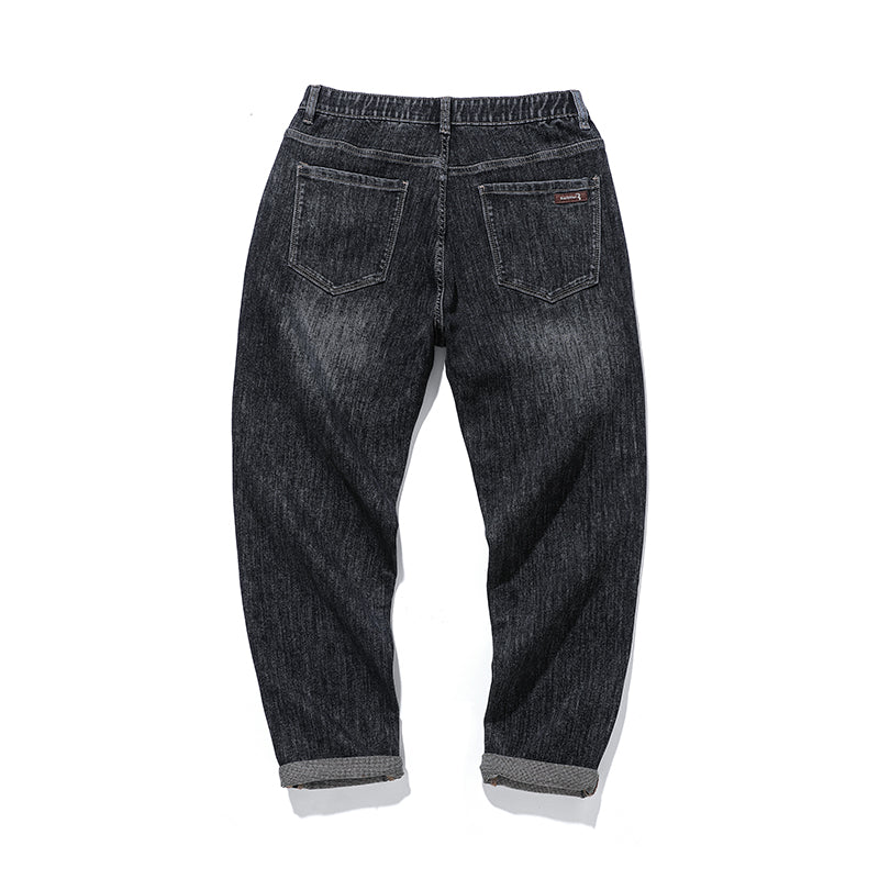 Gerade geschnittene Stretch-Jeans für Herren in Übergröße, Baggy-Stretch-Jeans 