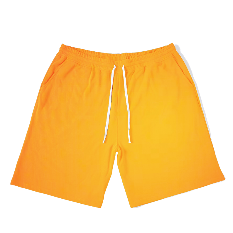 T-shirt et short basiques orange à col ras du cou pour hommes, grande taille,