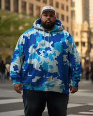 Men's Colorful Camo Plus Size Hoodie&Pants