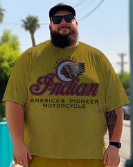 Men's INDIAN AMERICA'S PIONEER MOTORCYCLE Plus Size T-Shirt & Short