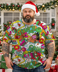 T-shirt à manches courtes pour homme The Grinch Poppin grande taille