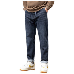 Plus Size Men's Casual Stretched Jeans , Wide-Leg Jeans