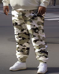 Sweat à capuche et pantalon camouflage tactique grande taille pour homme