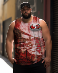 Men's Plus Size Printed Sleeveless T-Shirt