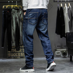 Tall Men's Stylish Straight Leg Jeans,Patchwork Jeans