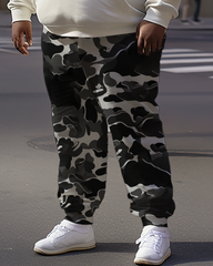 Sweat à capuche et pantalon camouflage Shark pour homme, grande taille