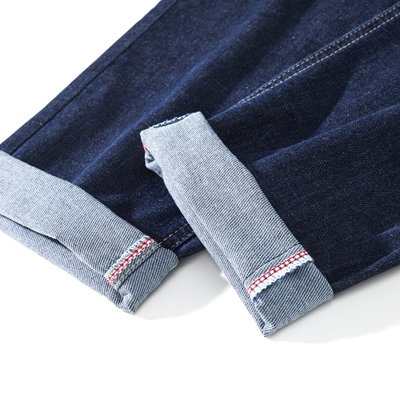 Jeans mit elastischem Bund und Kordelzug für Herren in Übergröße, locker sitzende Haremshose, Frühlings-Jeans 