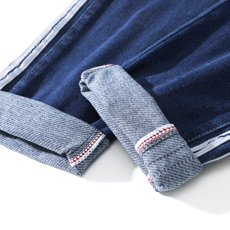 Jeans mit elastischem Bund und Kordelzug für Herren in Übergröße, locker sitzende Haremshose, Frühlings-Jeans 