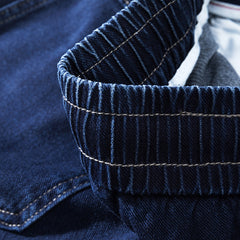 Jeans mit elastischem Bund und Kordelzug für Herren in Übergröße, locker sitzende Haremshose, Frühlings-Jeans 