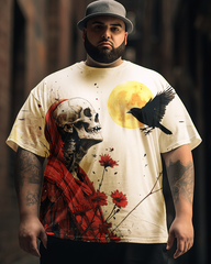 T-shirt à manches courtes pour homme avec imprimé Sad Death, grande taille