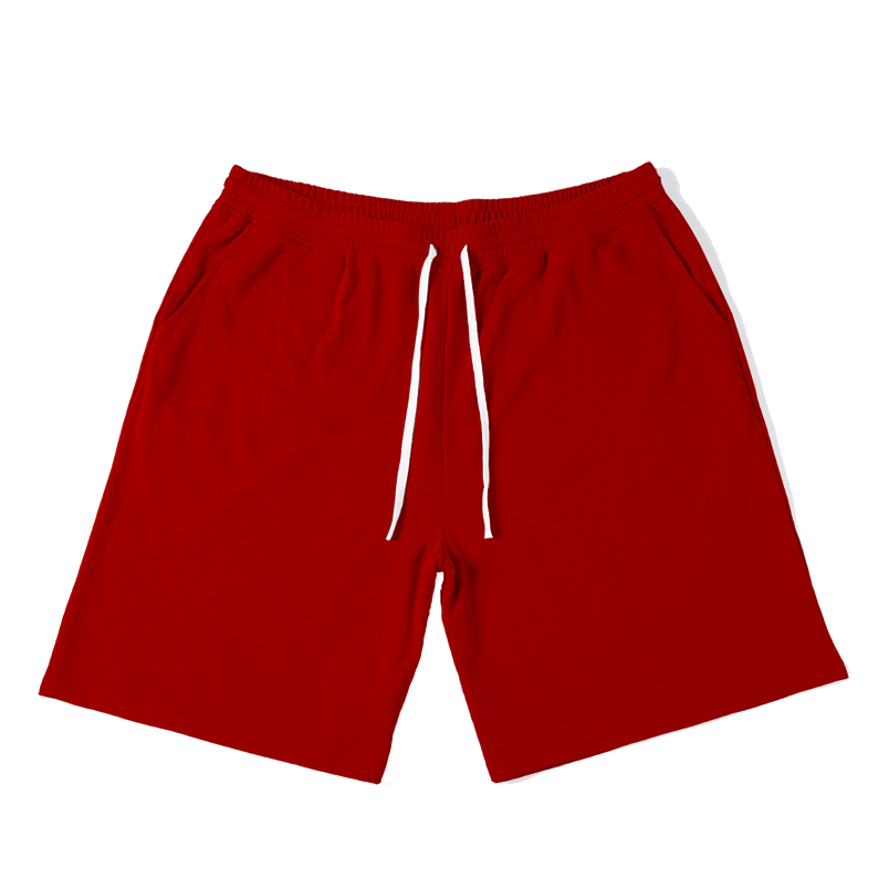 Rotes Basic-T-Shirt und Shorts für Herren in Übergröße mit Rundhalsausschnitt,