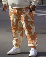 Sweat à capuche et pantalon camouflage orange grande taille pour homme