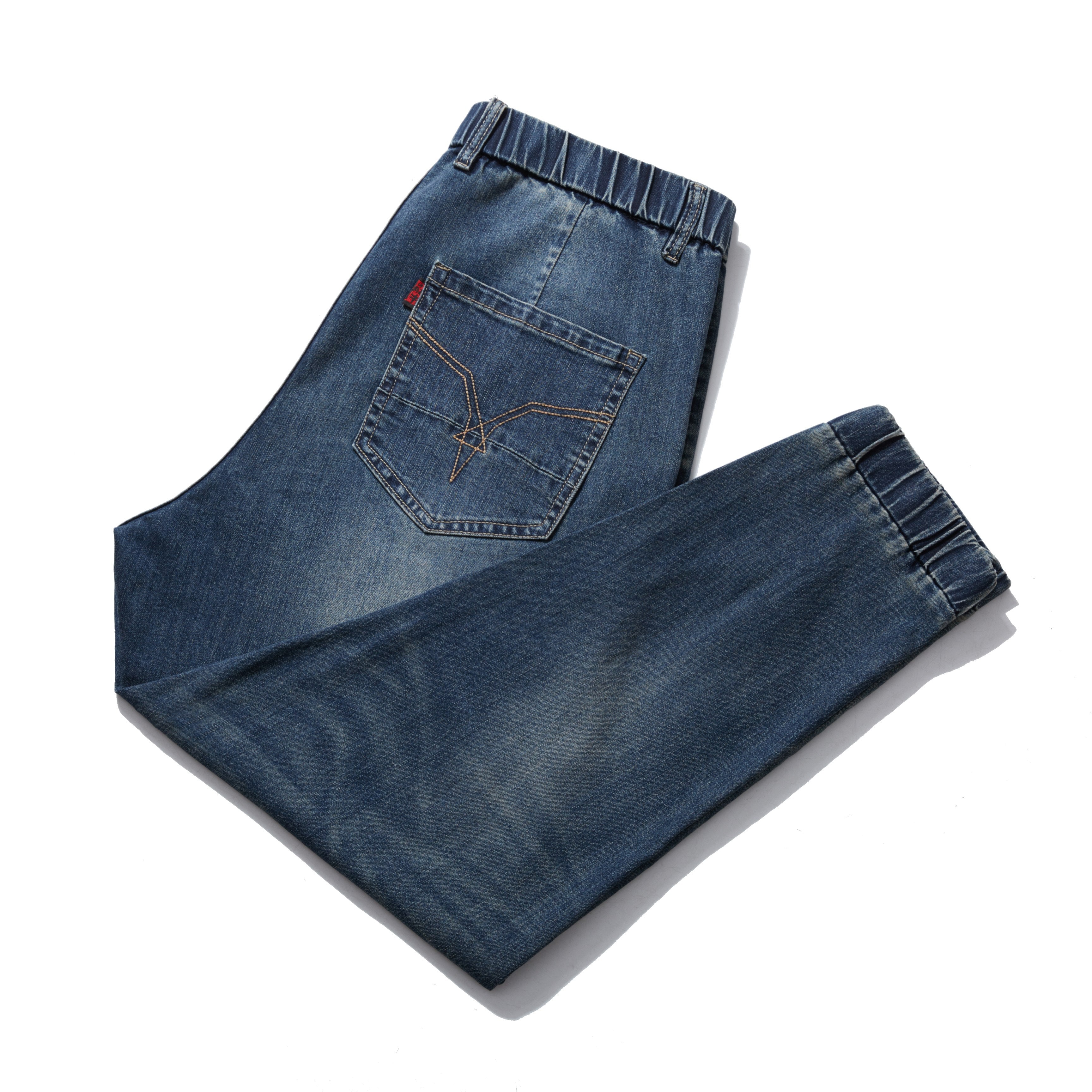 Jeans mit elastischem Bund für Herren in Übergröße, Stretch-Harlem-Jeans, Frühlings-Jeans 