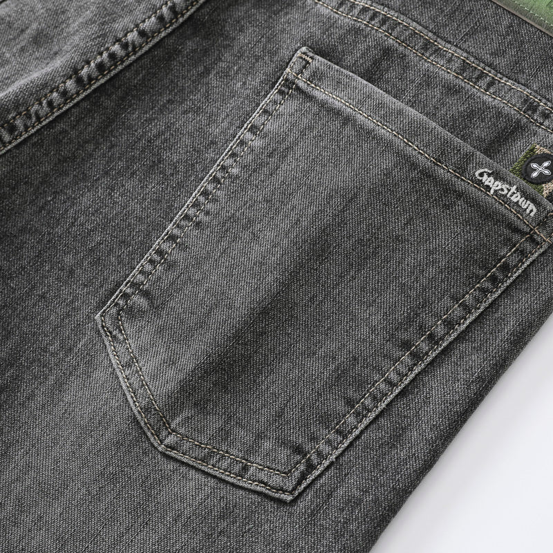 Übergröße Herren Jeans mit Stickerei, lässige Frühlingsjeans 