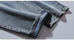 Übergröße Herren Minimalistische Stretch Blue Jeans 