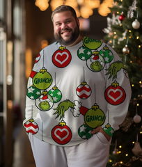 Men's  Christmas Bulbs Plus Size Sweatshirts&pants