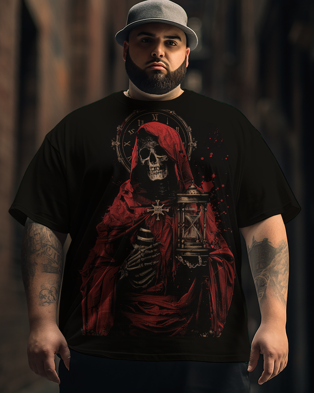 Men's Death Countdown Print Plus Size Short Sleeve T-Shirt