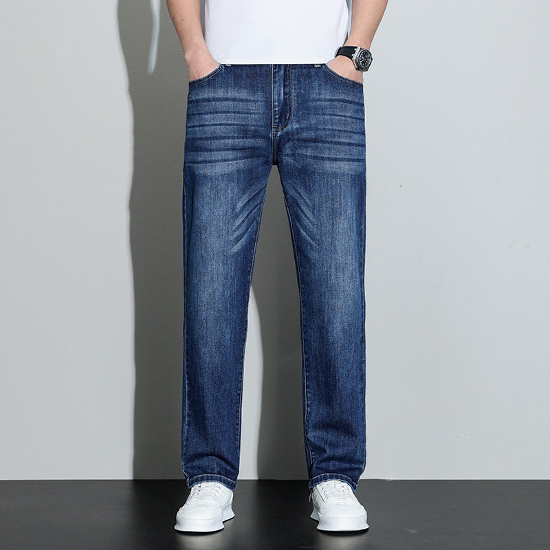 Tall Men's minimalist straight leg jeans，slim jeans