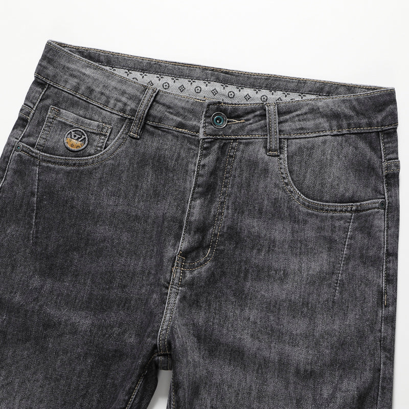 Übergröße Herren Jeans mit Prägung, lässige Frühlingsjeans 