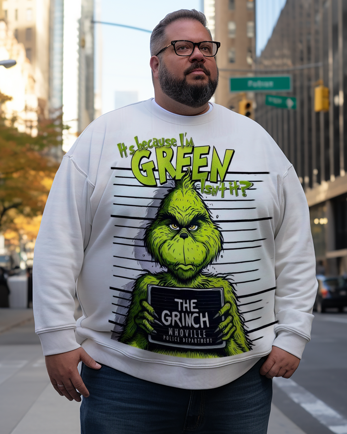 Sweat-shirts Grinch pour hommes en grande taille 