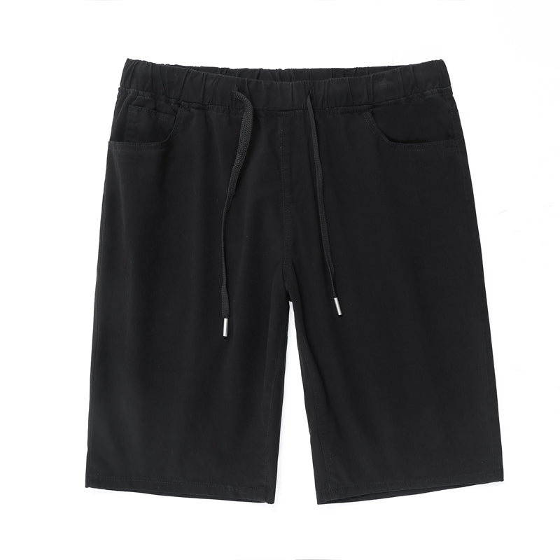 Plus Size Men's Elastic Waist Drawstring Shorts ,Simple Versatile Shorts,Summer Casual Knee Pants