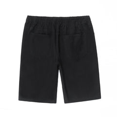 Plus Size Men's Elastic Waist Drawstring Shorts ,Simple Versatile Shorts,Summer Casual Knee Pants