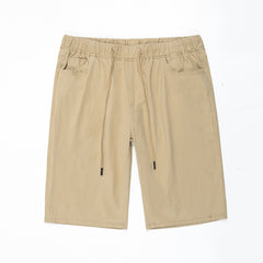 Plus Size Men's Elastic Waist Drawstring Shorts ,Simple Versatile Shorts,Summer Casual Knee Pants