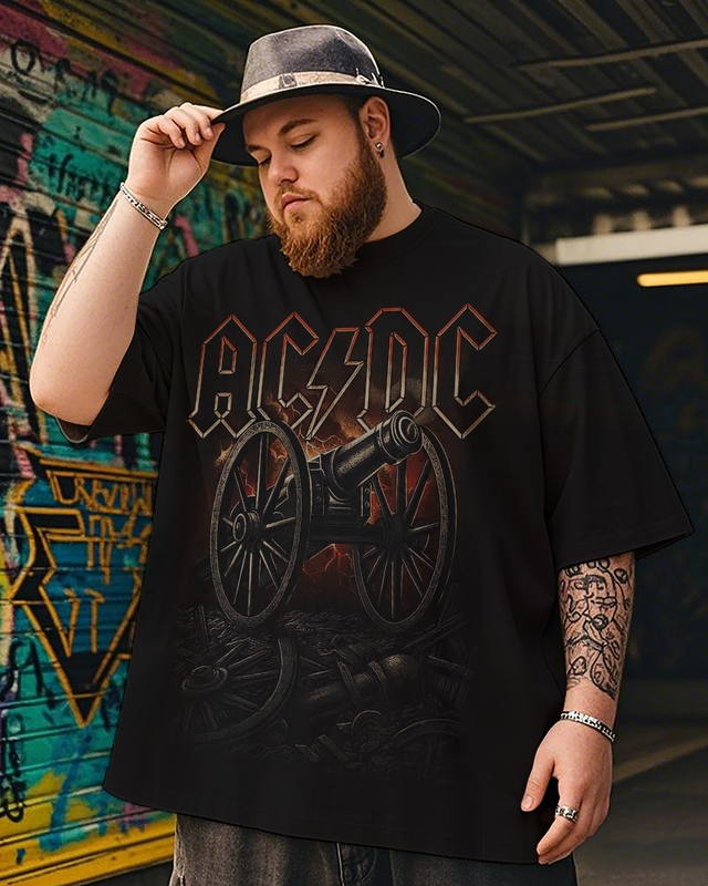 AC DC Men's Plus Size Short Sleeve T-Shirt