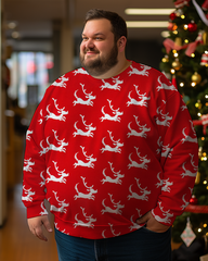 Men's  Christmas Reindeer Plus Size Sweatshirts&pants