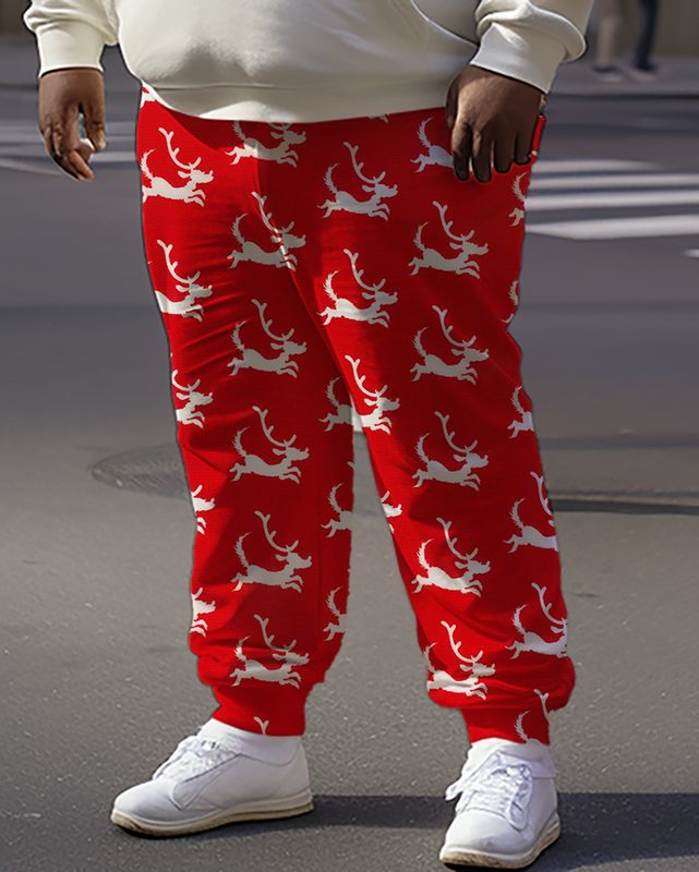 Men's  Christmas Reindeer Plus Size Sweatshirts&pants